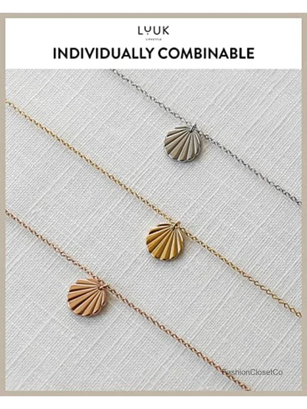 Stainless Steel Shell Pendant Necklace with Happiness Card